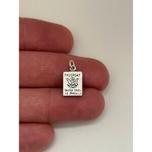 Sterling Silver Oxidized Passport Charm